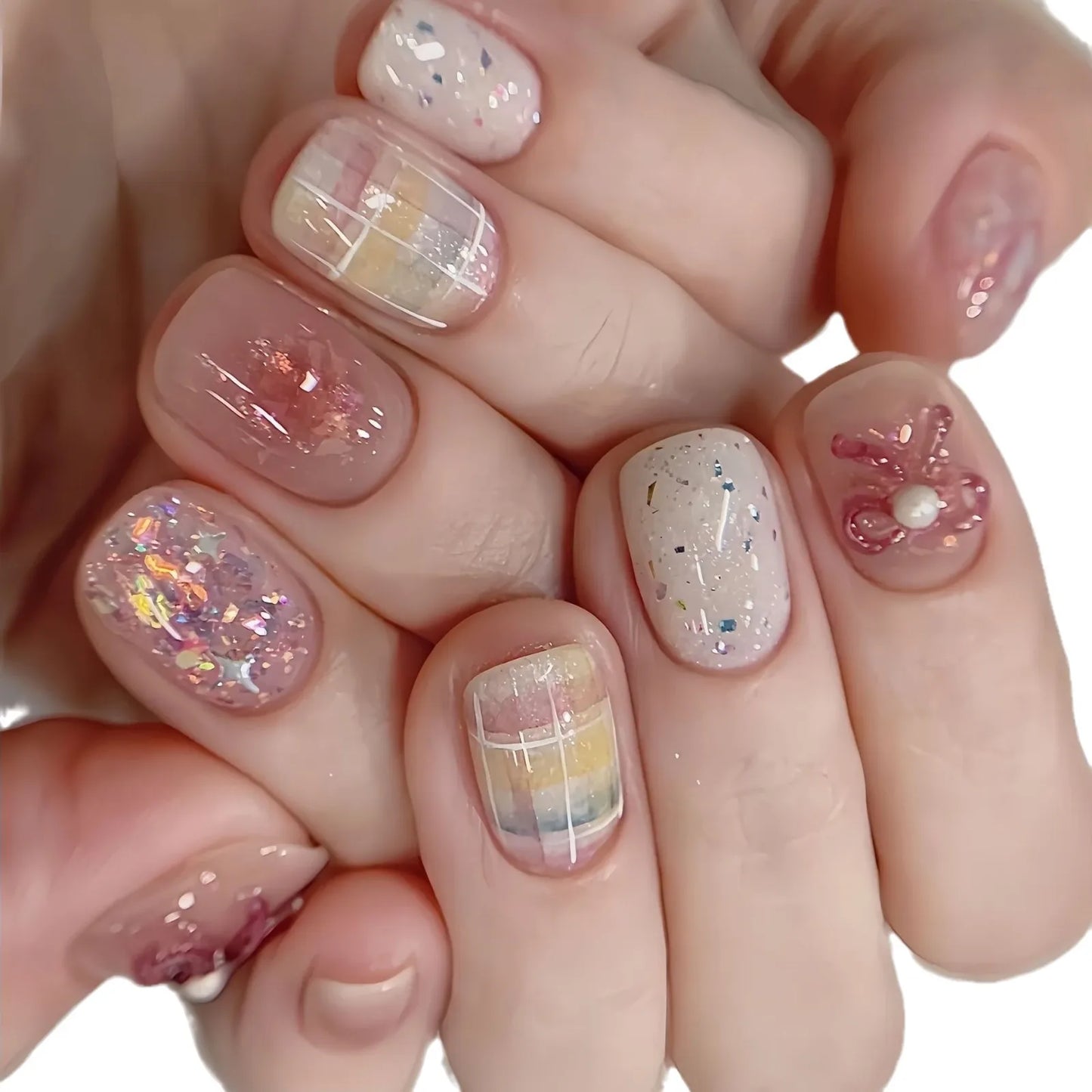 Lavender Crystal Nails