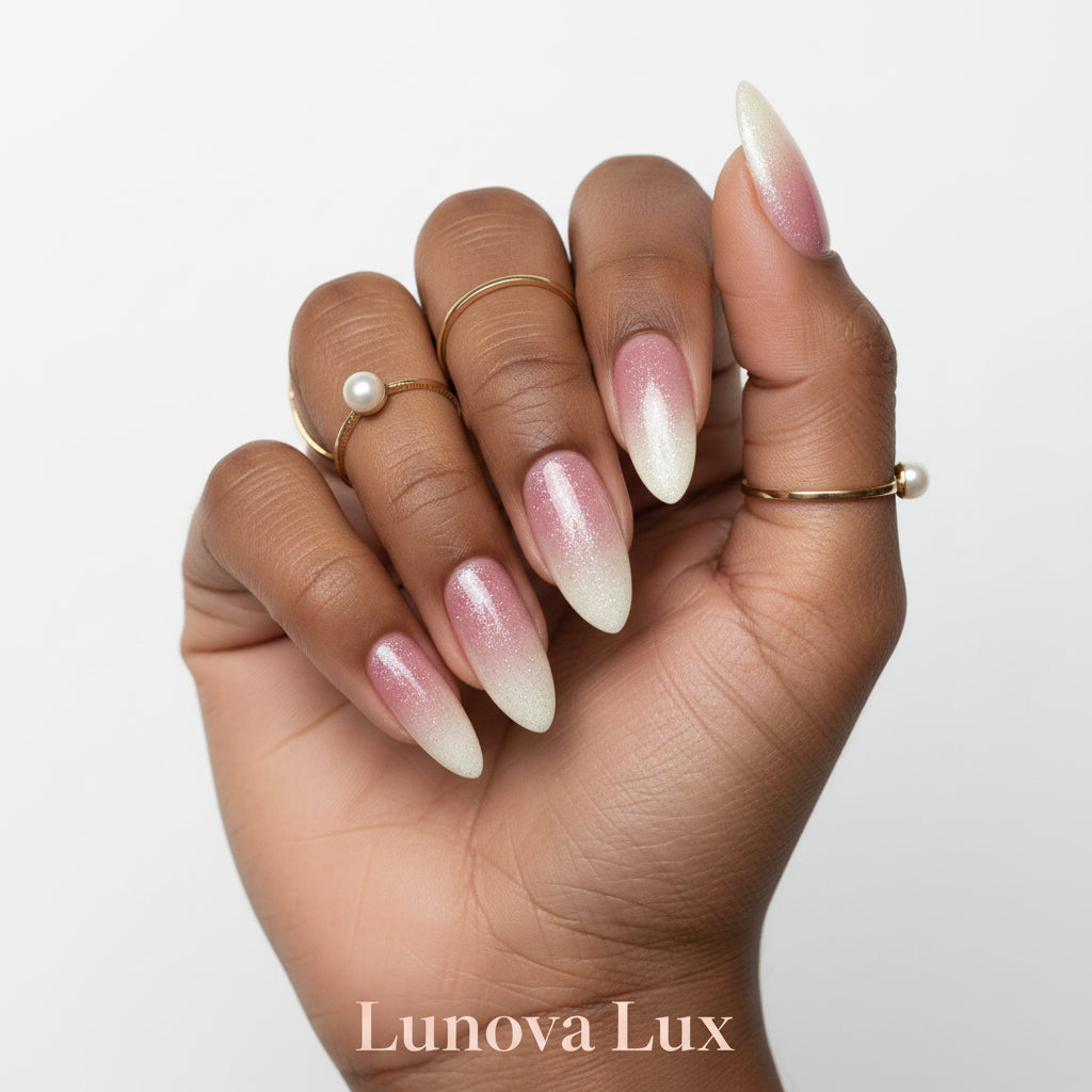 Pink Glitter Ombre Nails
