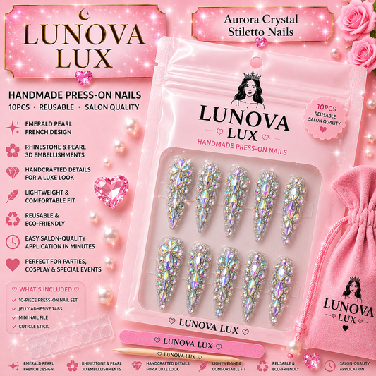 Aurora Crystal Stiletto Nails