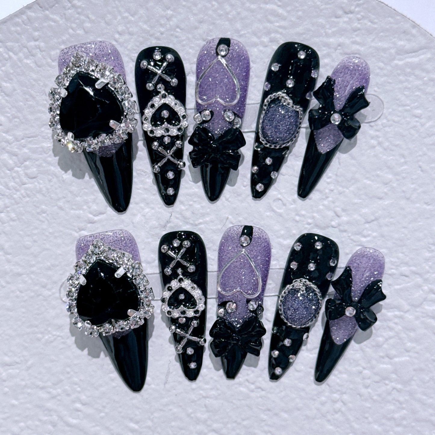 Butterfly Camellia Long Stiletto Press-On Nails