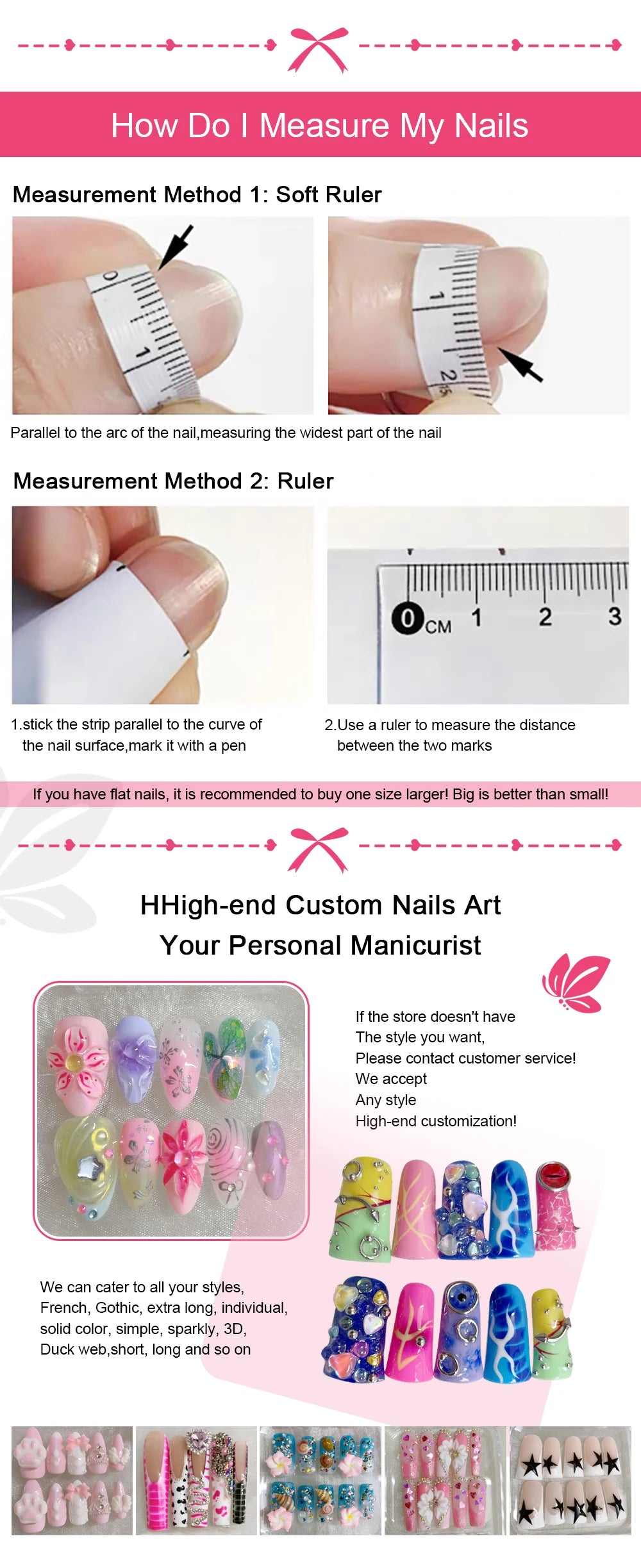 Punk Bow Coffin Nails