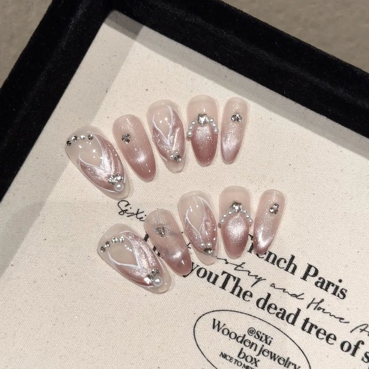 Blue Aurora Mermaid Almond Press-On Nails
