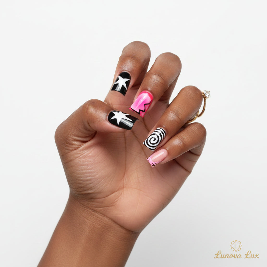 Black French Duck Nails
