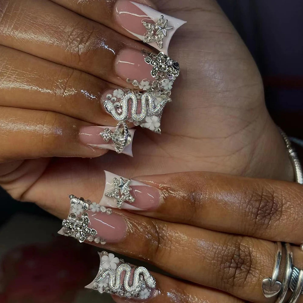 Gothic Cross Snake Duck Nails