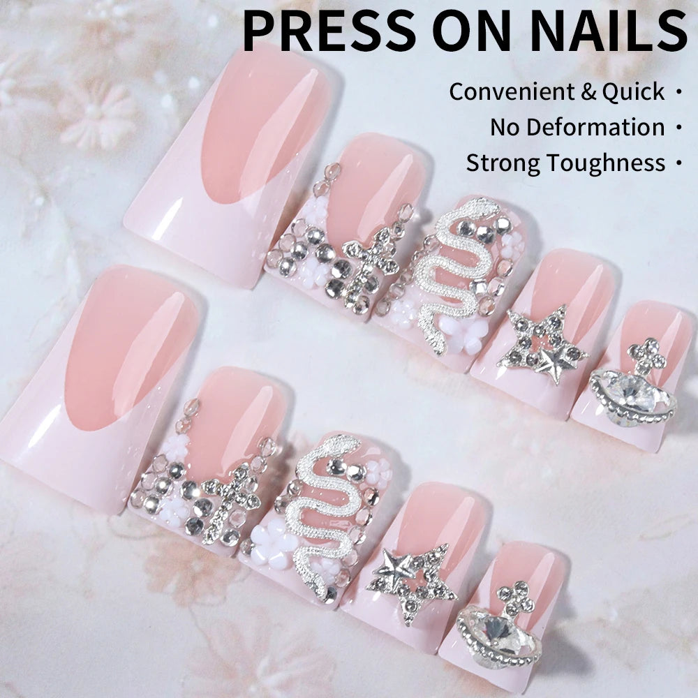 Gothic Cross Snake Duck Nails
