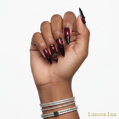 Blood Red Cat Eye Nails