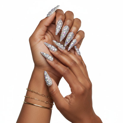 Rhinestone Stiletto Press-On Nails
