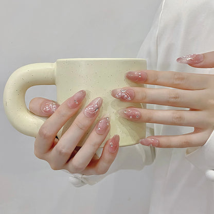 Blue Aurora Mermaid Almond Press-On Nails