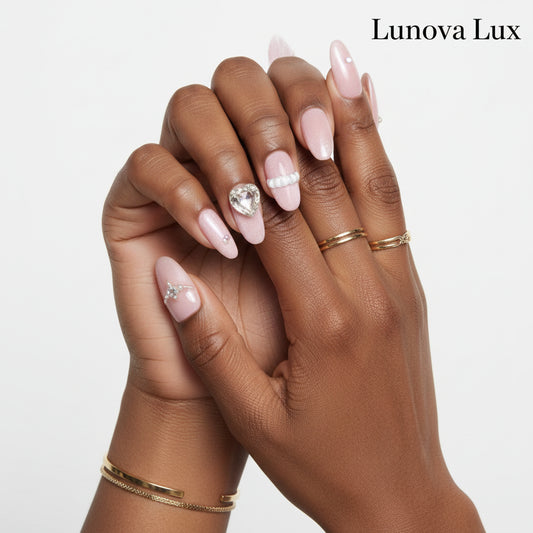 Pink Cat Eye Almond Nails