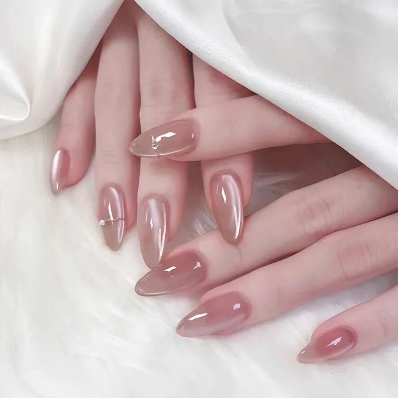 Blue Cat Eye Long Stiletto Press-On Nails