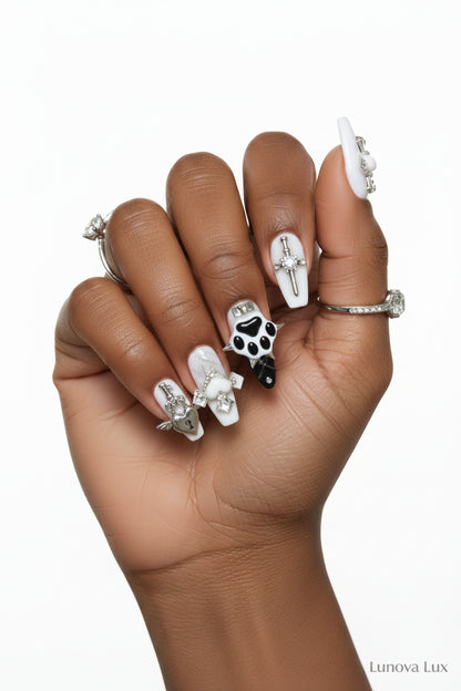 Y2k Punk Bow Coffin Nails