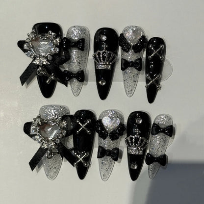 Butterfly Camellia Long Stiletto Press-On Nails