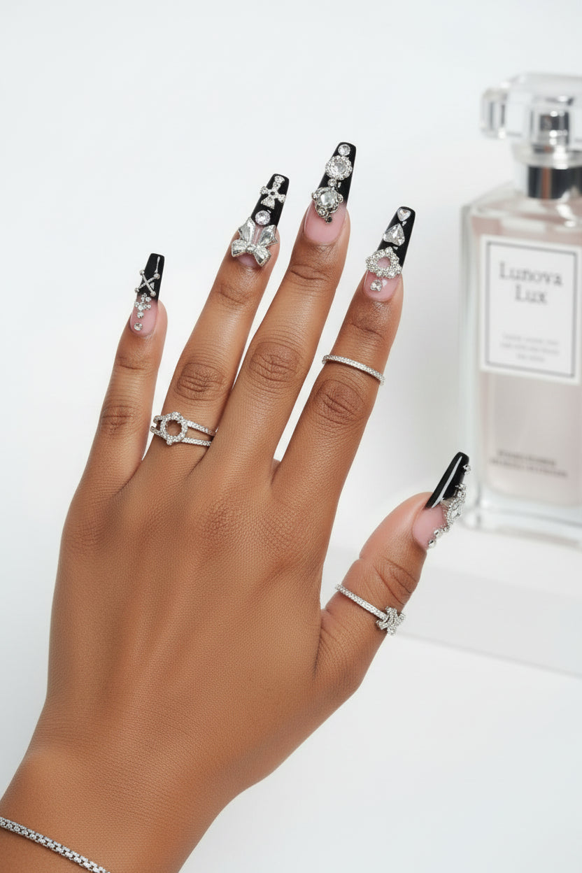 Y2k Punk Bow Coffin Nails