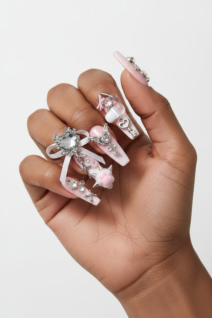 Y2k Punk Bow Coffin Nails
