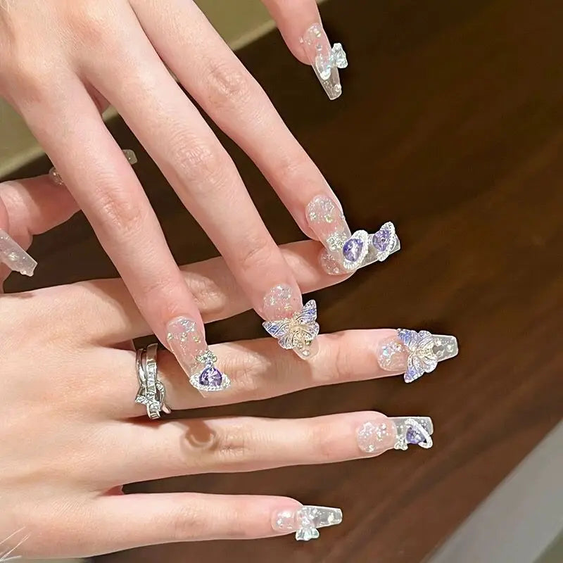 Planet Butterfly Coffin Nails