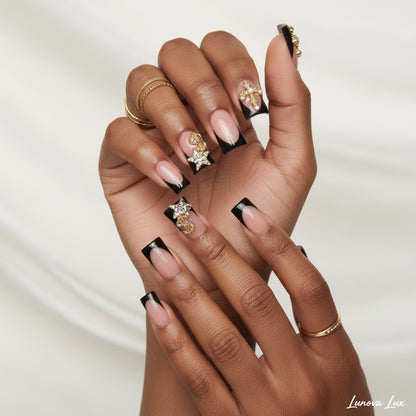 Black French Duck Nails