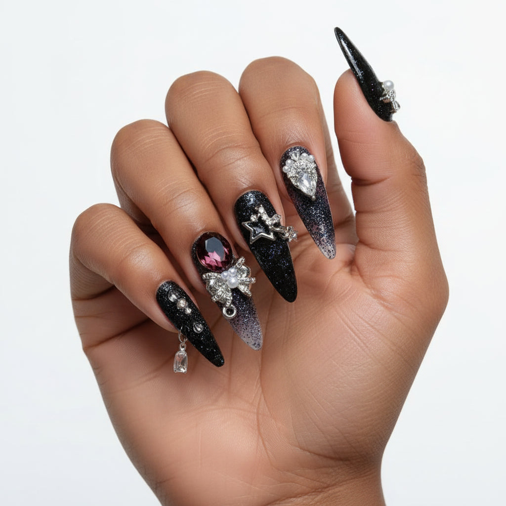 Y2k Punk Bow Coffin Nails