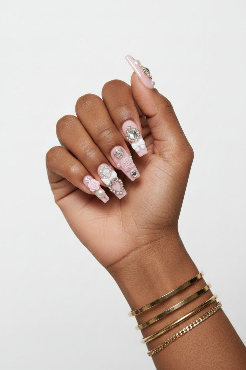 Y2k Punk Bow Coffin Nails