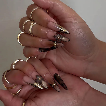 Blue Cat Eye Long Stiletto Press-On Nails