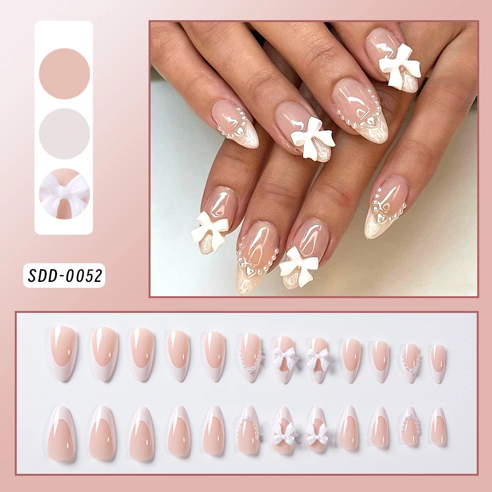 Pink Moon Star Rhinestone Long Coffin Press-On Nails