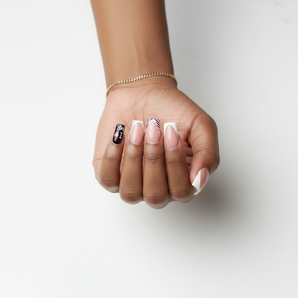 Black French Duck Nails