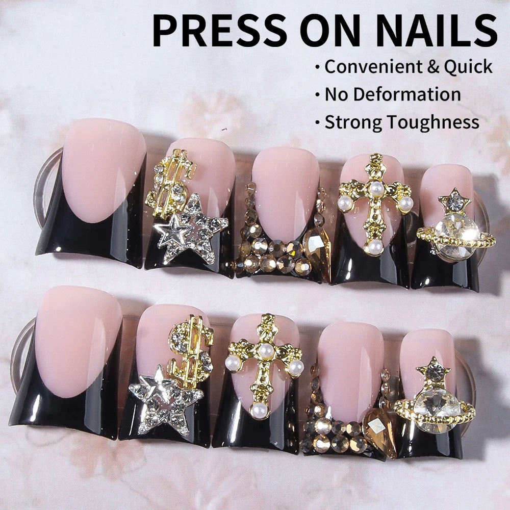 Gothic Cross Snake Duck Nails