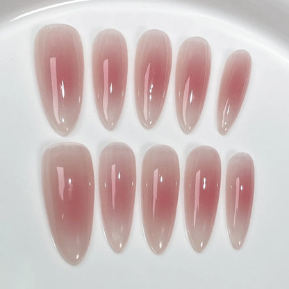 Red Cat Eye Mid-Length Almond Press-On Nails
