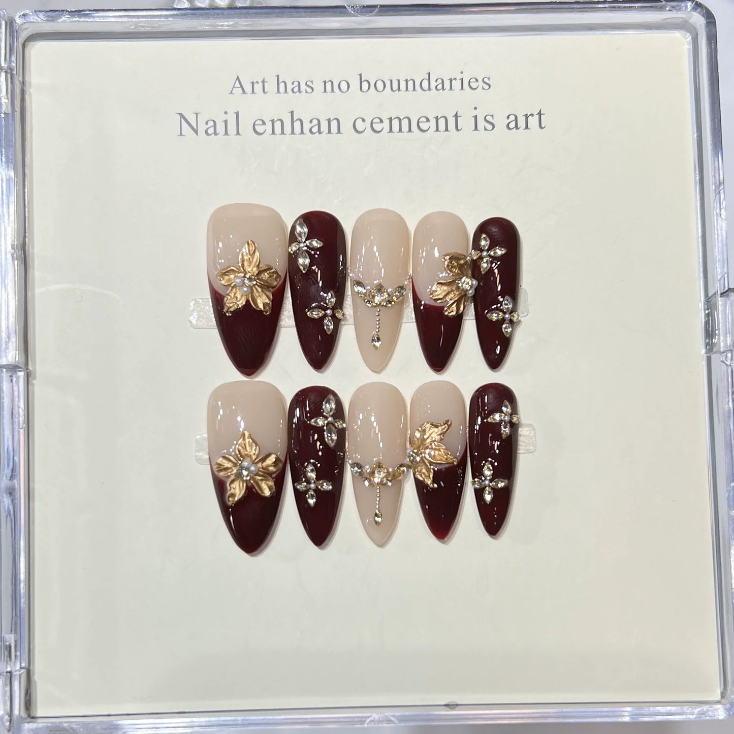 Butterfly Camellia Long Stiletto Press-On Nails