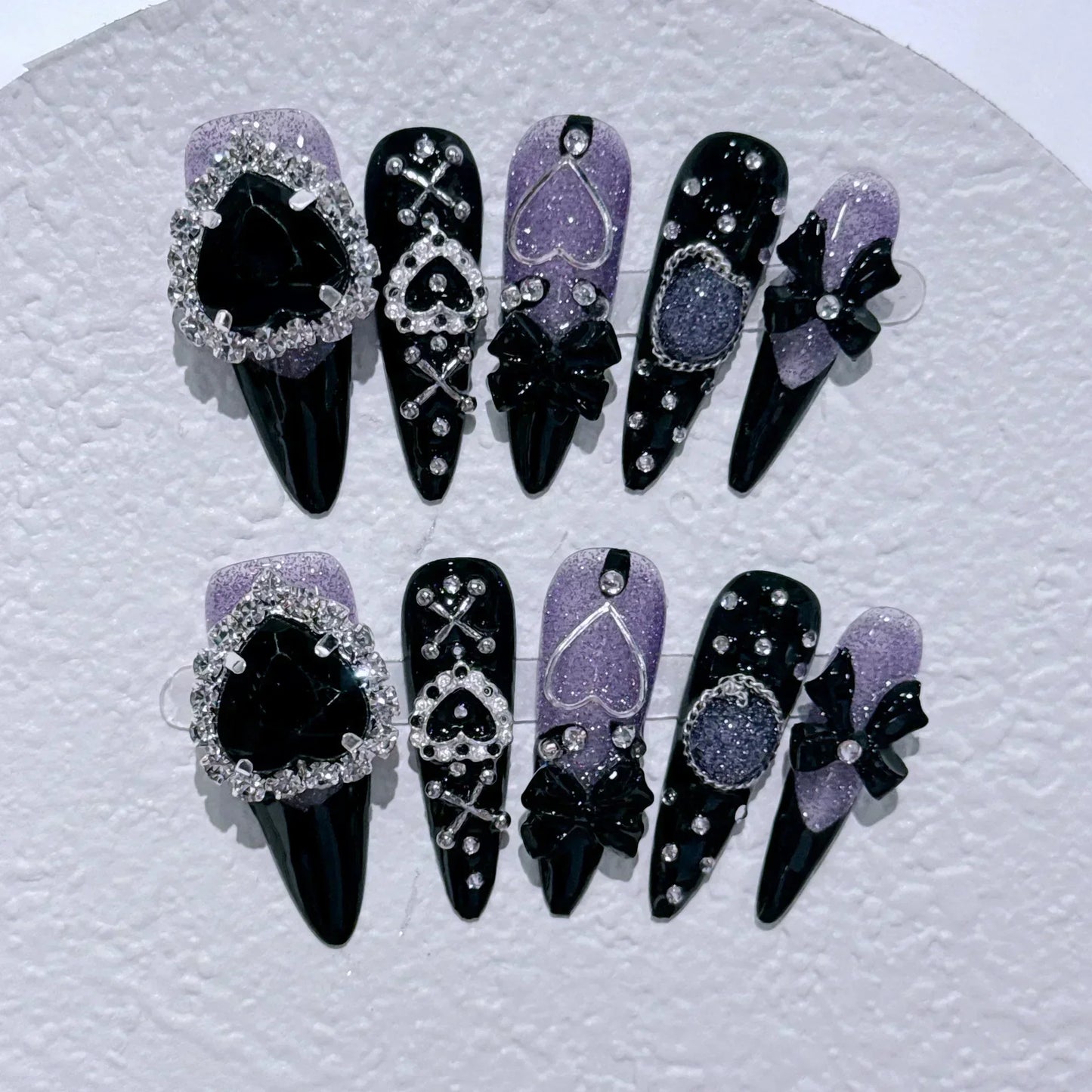 Butterfly Camellia Long Stiletto Press-On Nails