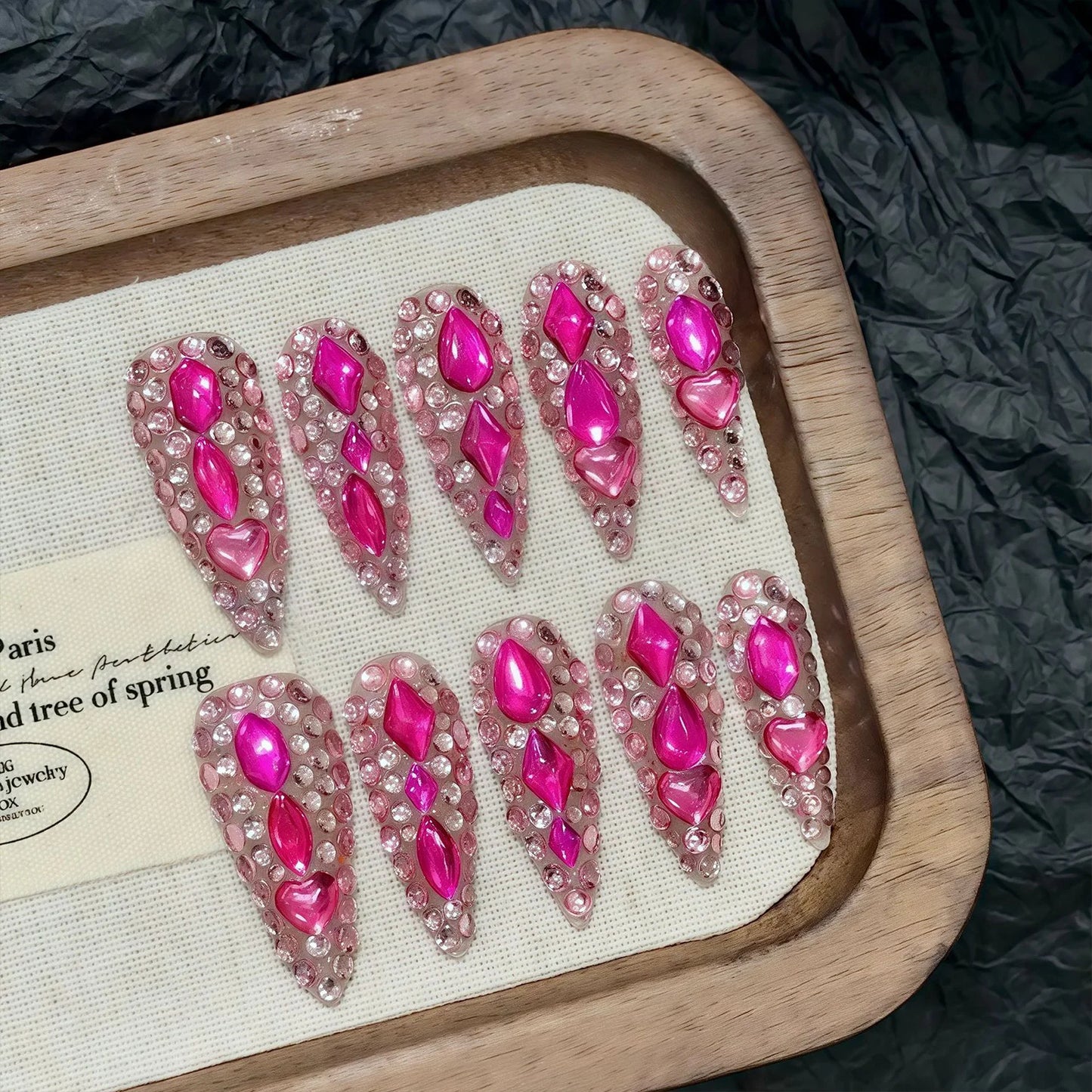 Luxury Flash Rhinestone Long Stiletto Press-On Nails