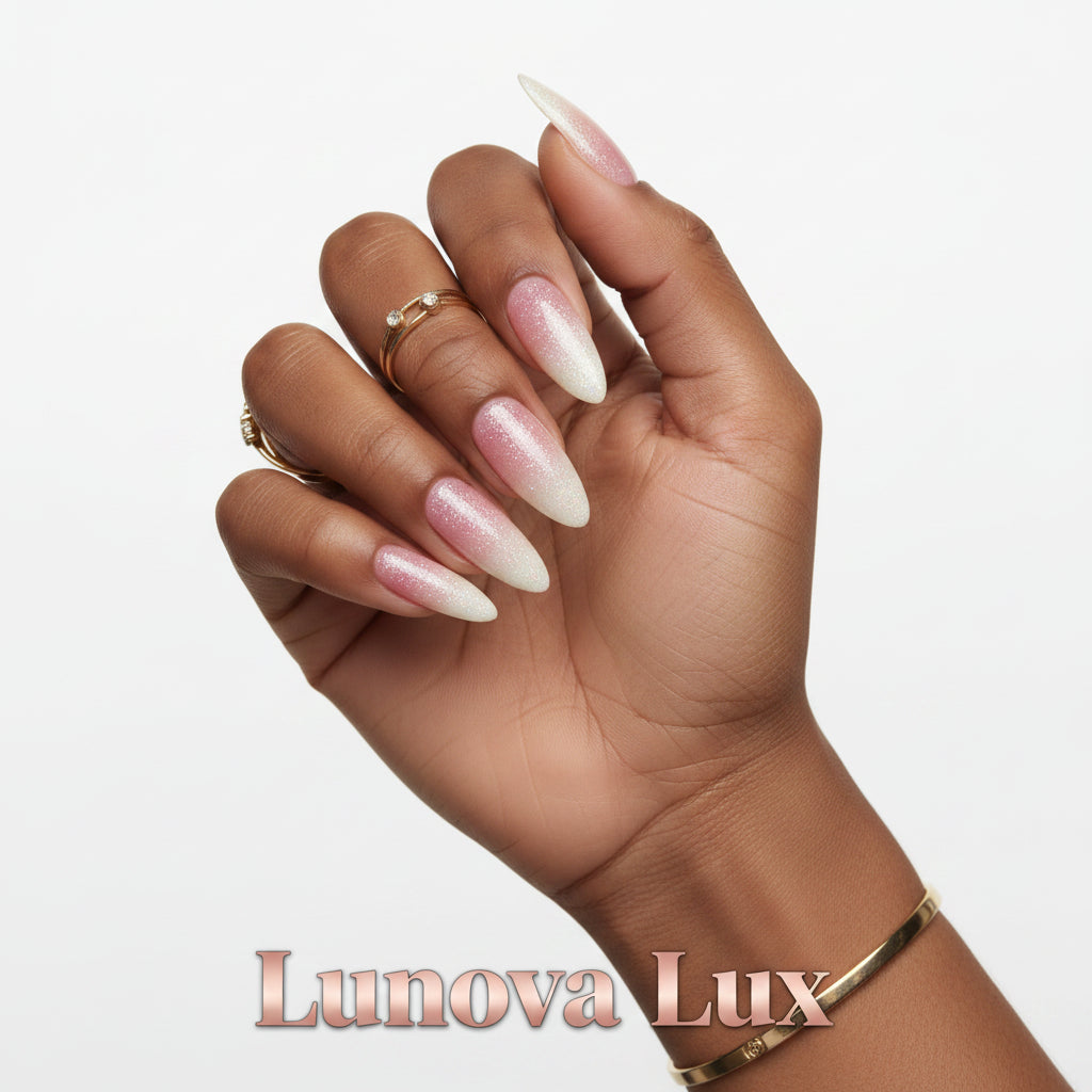 Pink Glitter Ombre Nails