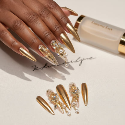 Rhinestone Stiletto Press-On Nails