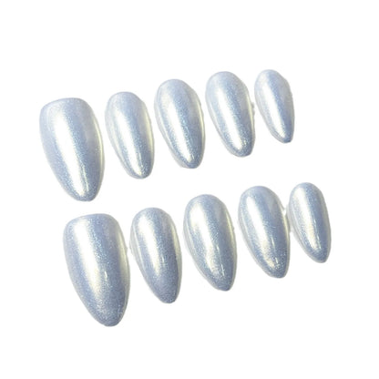 Red Cat Eye Mid-Length Almond Press-On Nails