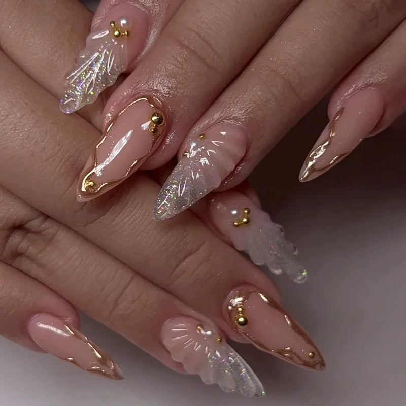 Blue Cat Eye Long Stiletto Press-On Nails