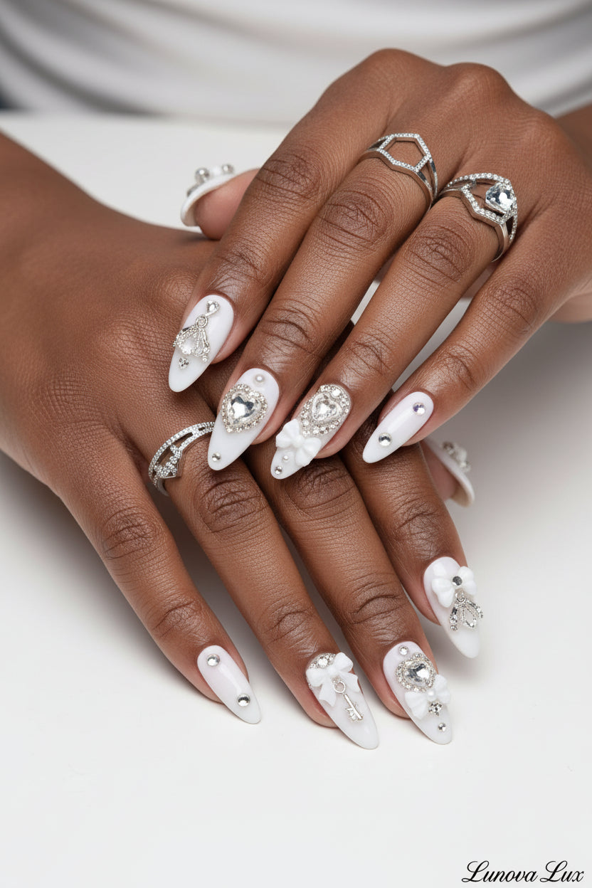Y2k Punk Bow Coffin Nails