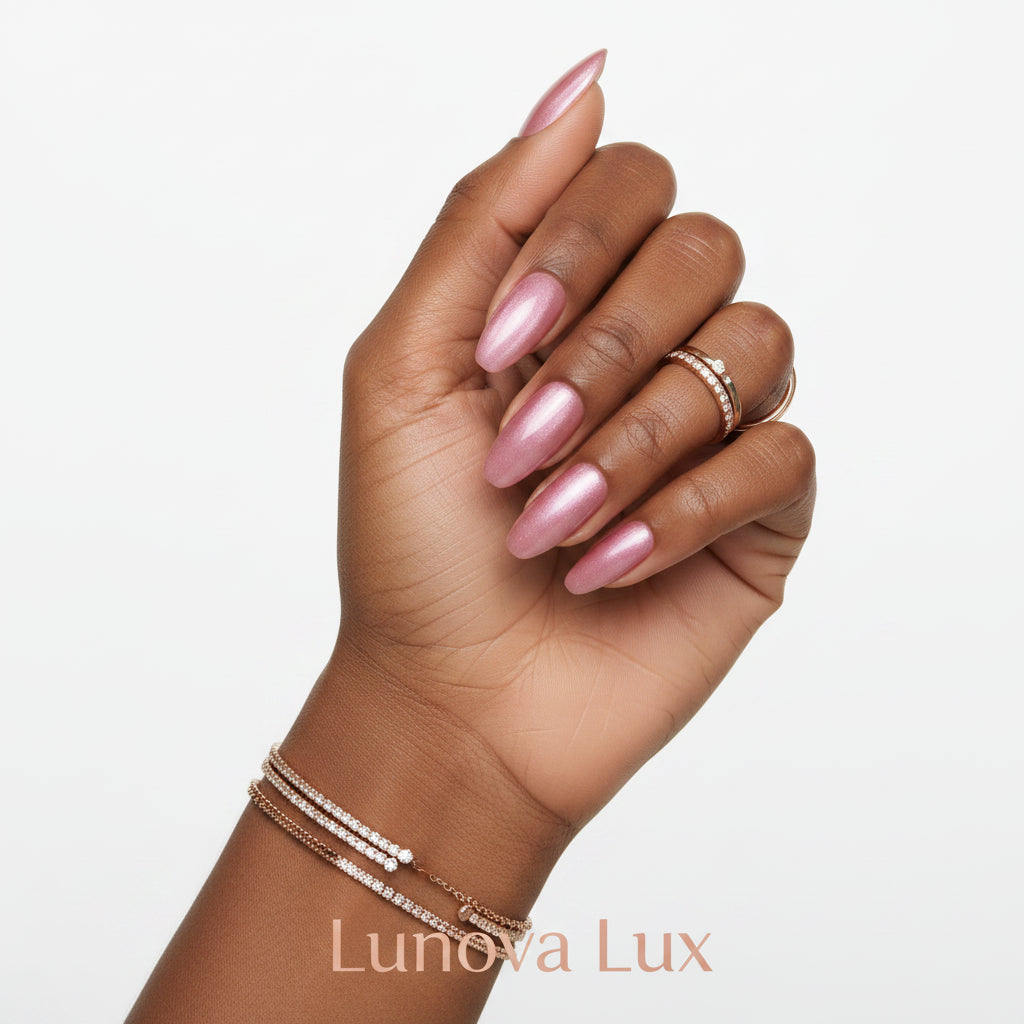Pink Chrome Cat Eye Nails