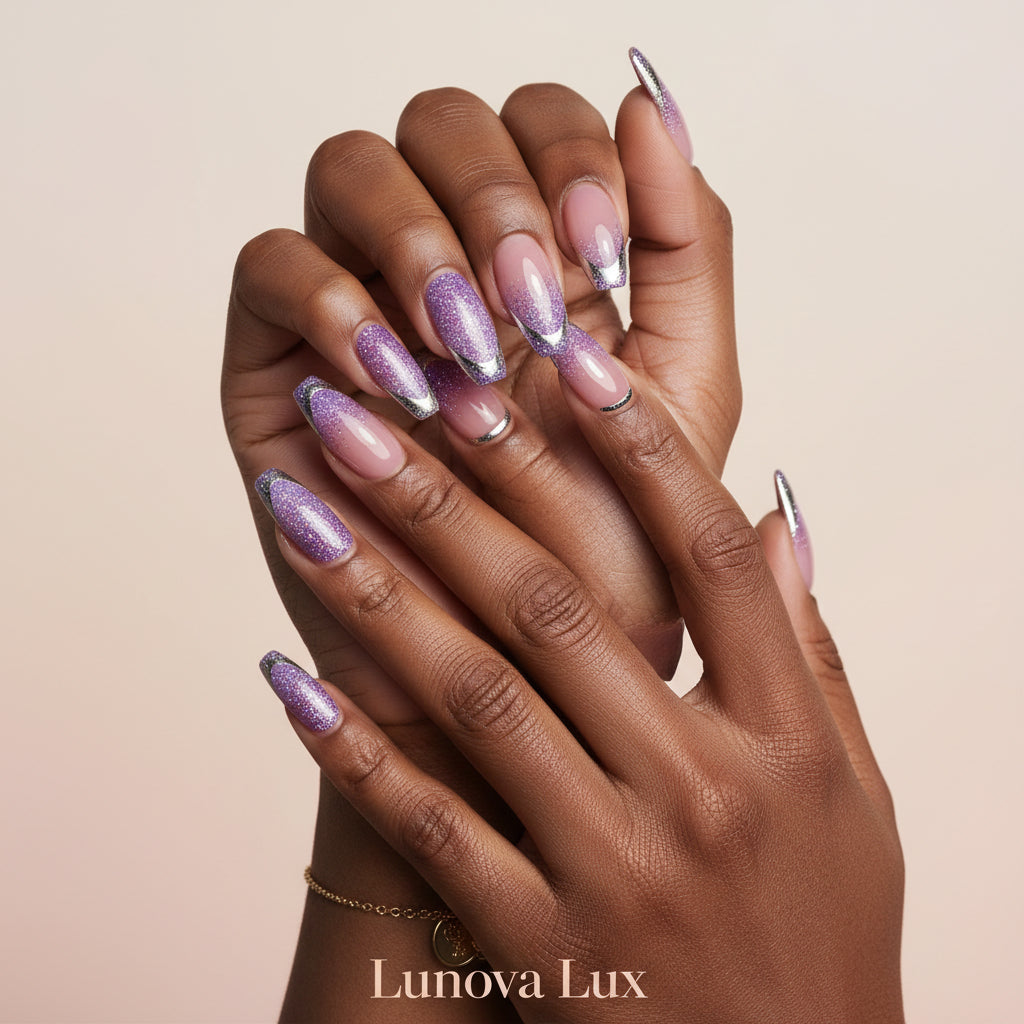 Blue Moon Crystal Nails