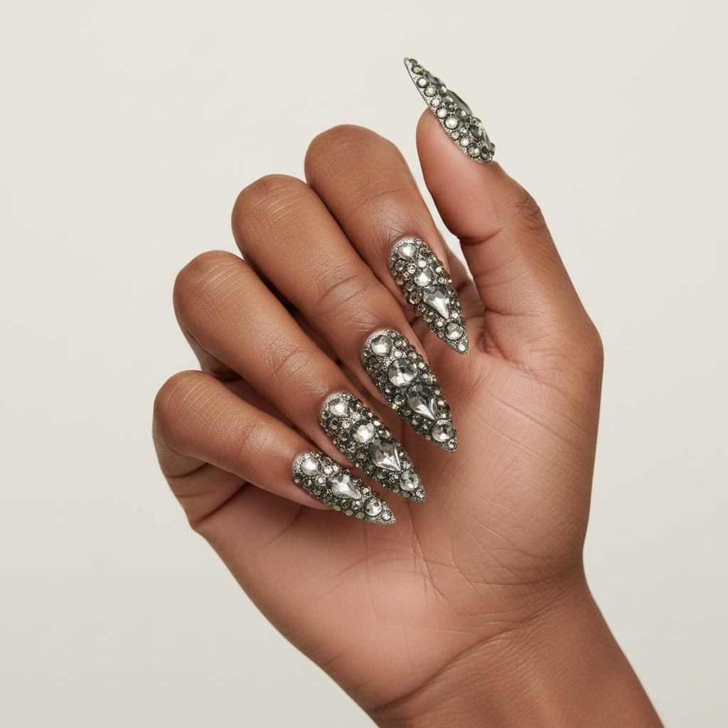 Rhinestone Stiletto Press-On Nails