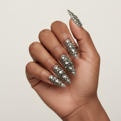 Rhinestone Stiletto Press-On Nails