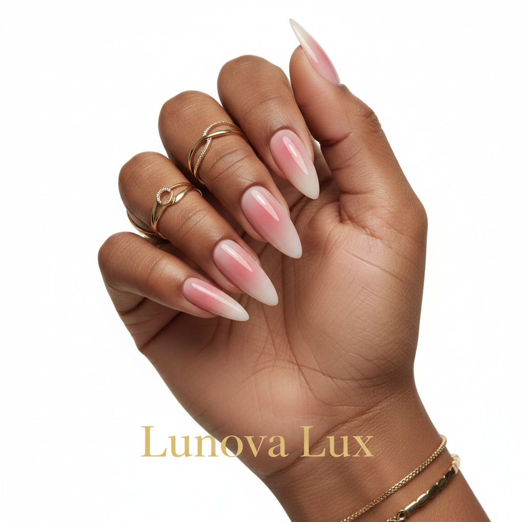Pink Glitter Ombre Nails
