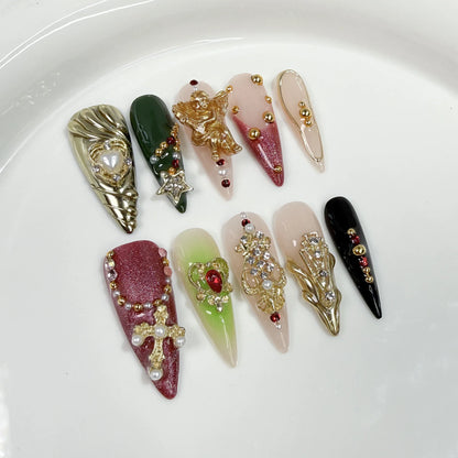 Halloween Y2K 3D Almond Press-On Nails