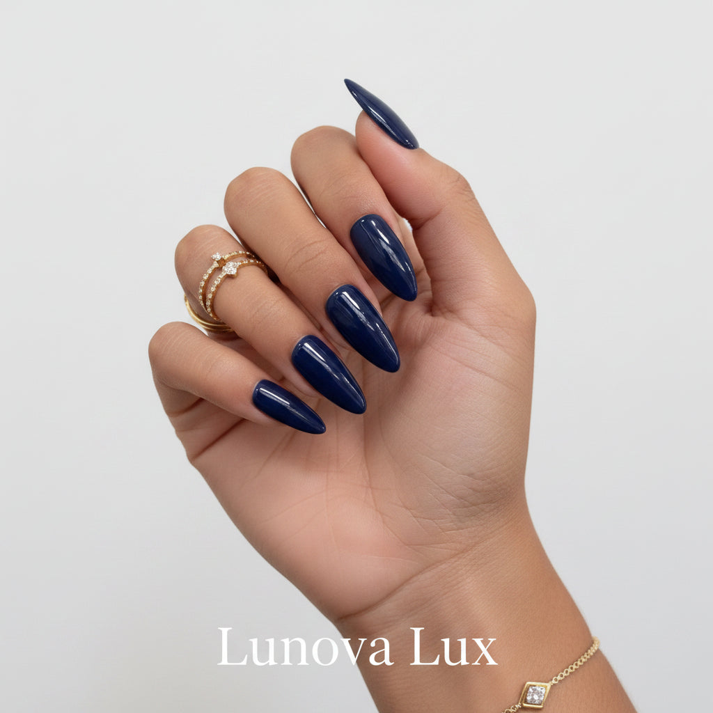 Royal Blue Almond Nails