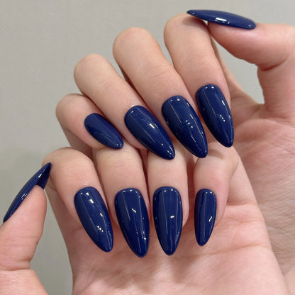 Red Cat Eye Mid-Length Almond Press-On Nails