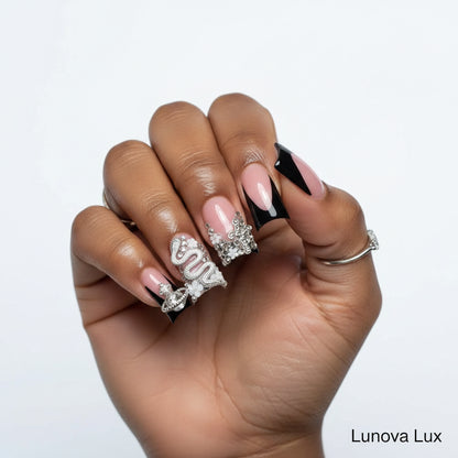 Black French Duck Nails
