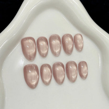 Glass Bead Cat Eye French Press-On Nails