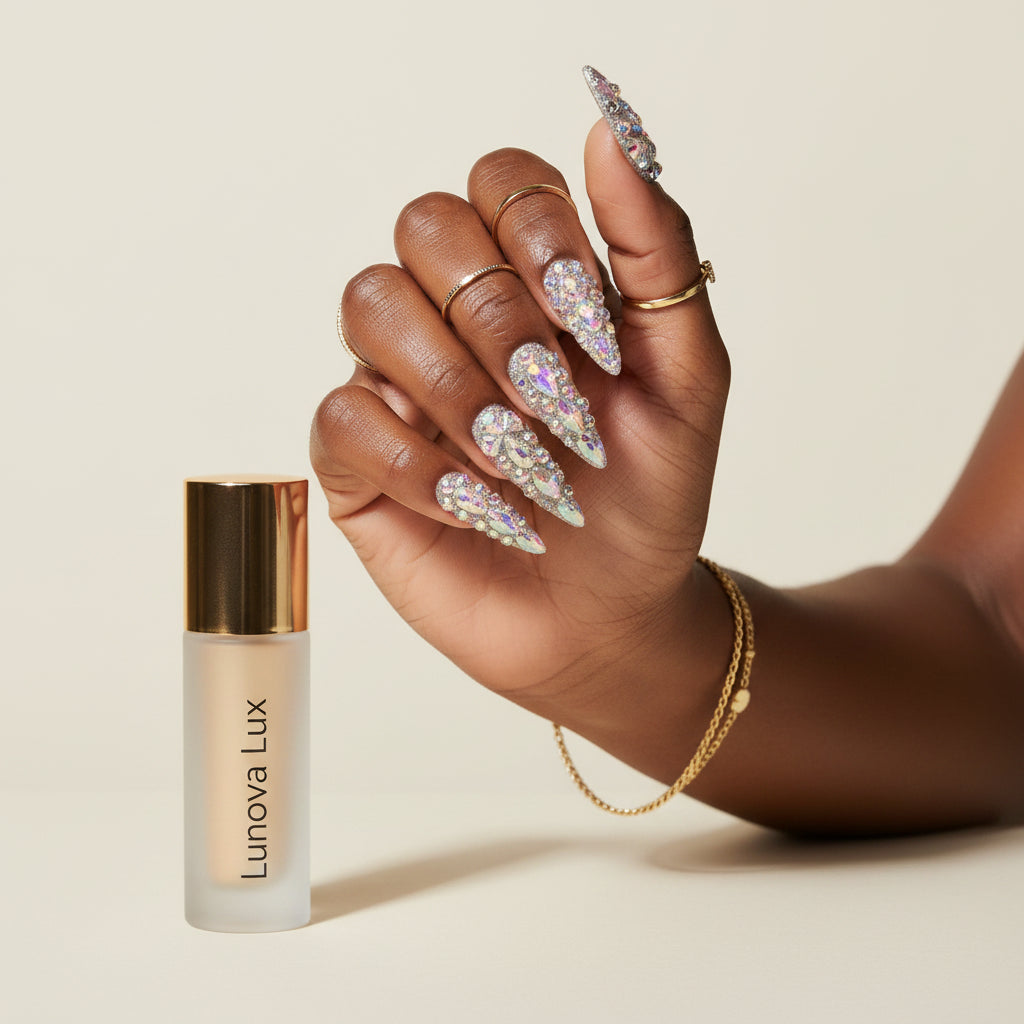 Rhinestone Stiletto Press-On Nails