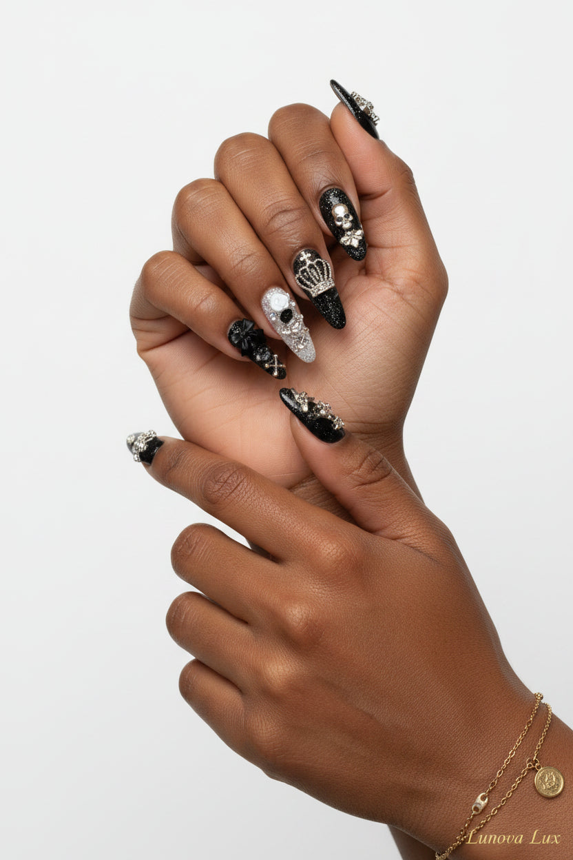 Y2k Punk Bow Coffin Nails
