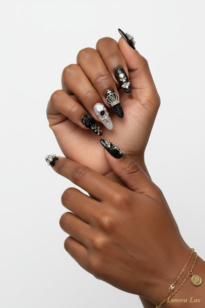 Y2k Punk Bow Coffin Nails