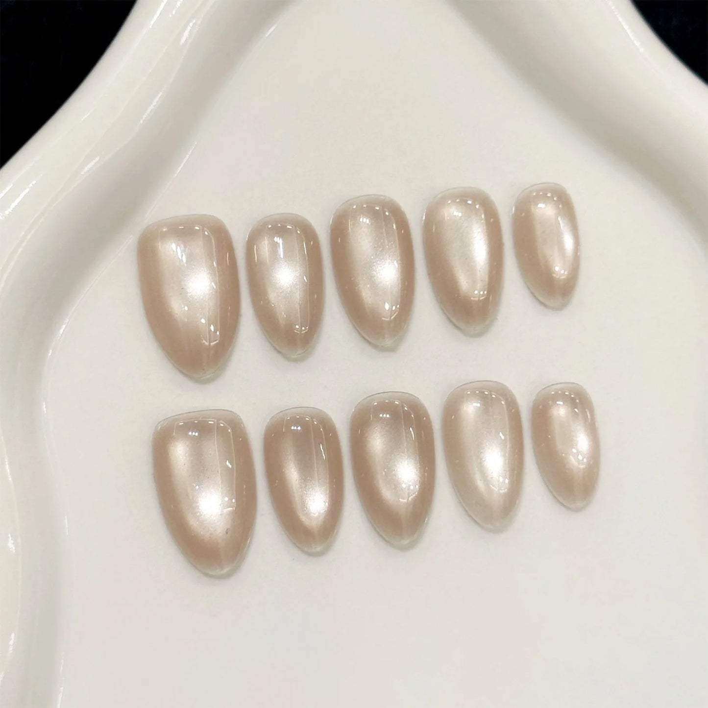 Glass Bead Cat Eye French Press-On Nails