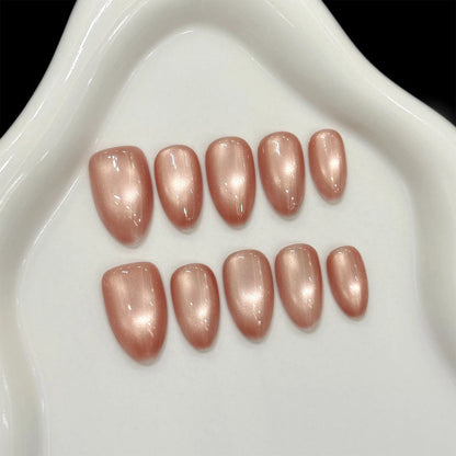Glass Bead Cat Eye French Press-On Nails